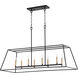 Gabriel 8 Light 45 inch Noir Linear Pendant Ceiling Light, Quorum Home
