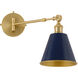 Bailey Wall Mount Wall Light in Blue and Aged Brass