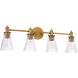 Lawton 4 Light 31 inch Brushed Brass Vanity Light Wall Light