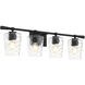 Goodwin 4 Light 32.88 inch Matte Black Vanity Light Wall Light