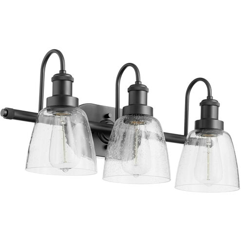 Fort Worth 3 Light 22.5 inch Matte Black Vanity Light Wall Light