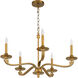 Chantelle 5 Light 28 inch Brushed Brass Chandelier Ceiling Light