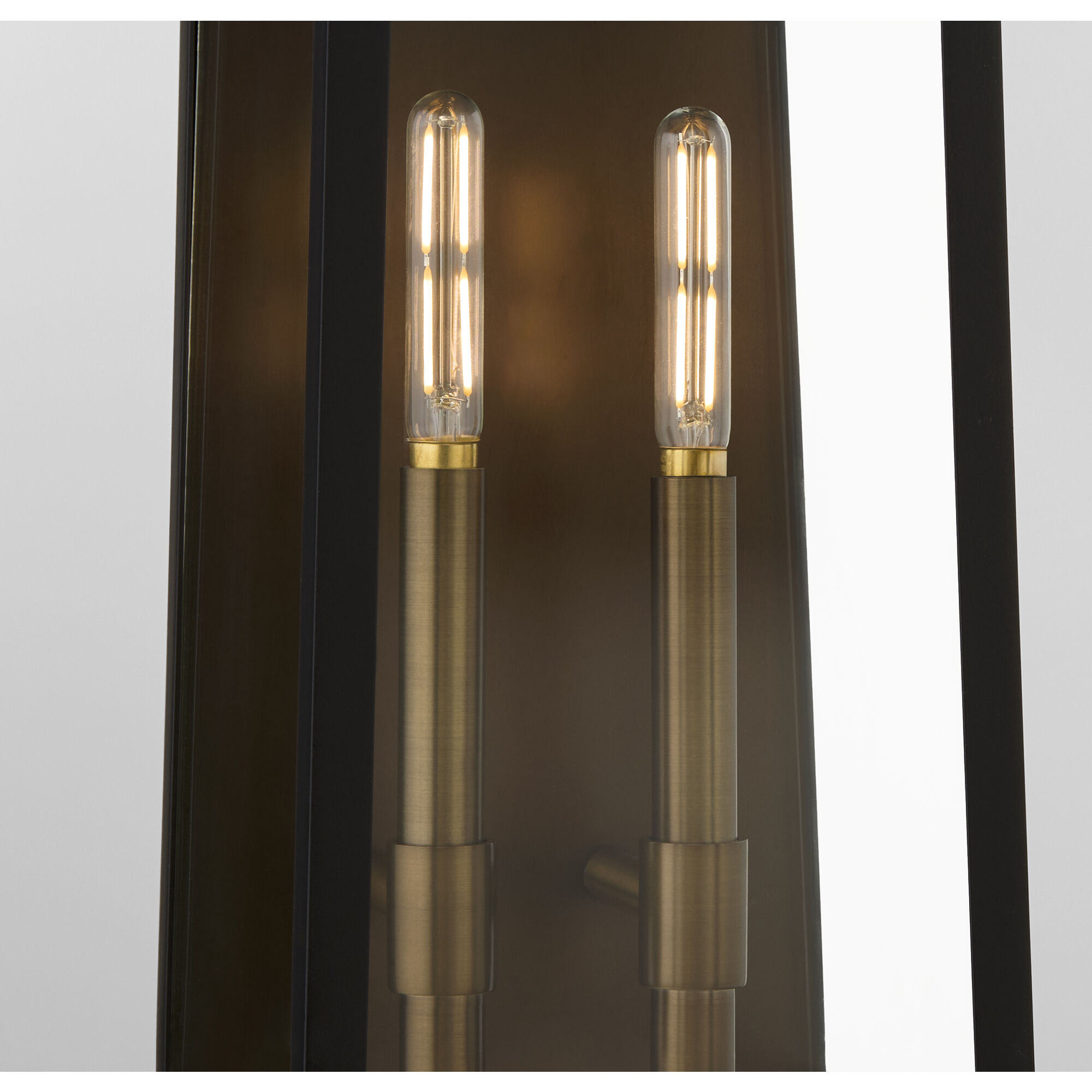 Rossi 2 Light 20 inch Matte Black with Aged Copper Outdoor Wall Lantern