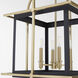 Moritz 4 Light 19 inch Matte Black with Aged Brass Lantern Pendant Ceiling Light