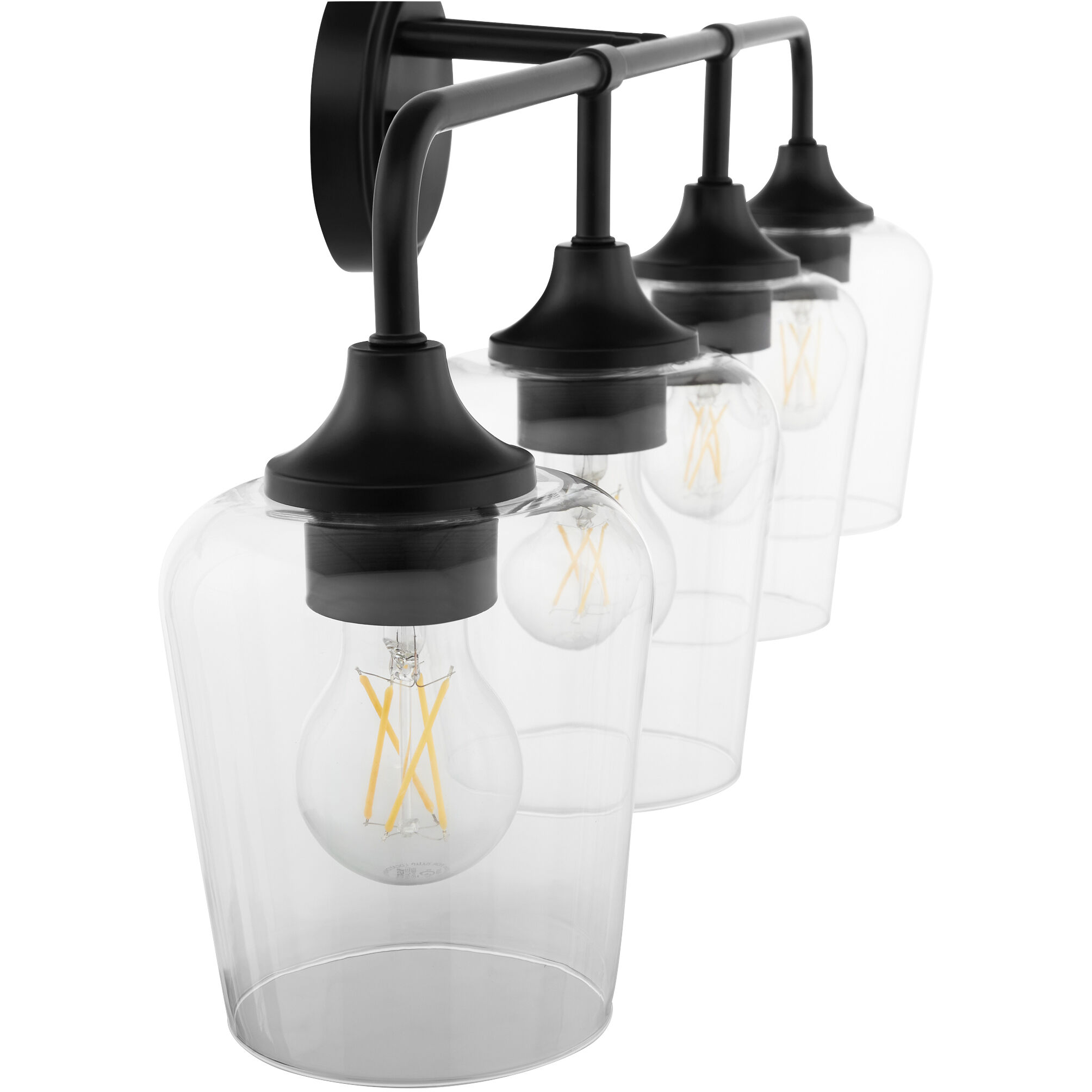 Raymond 4 Light 32 inch Matte Black Vanity Light Wall Light