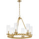 Lee Boulevard 6 Light 28 inch Aged Brass Chandelier Ceiling Light