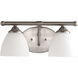 Brooks 2 Light 15 inch Satin Nickel Vanity Light Wall Light, Satin Opal