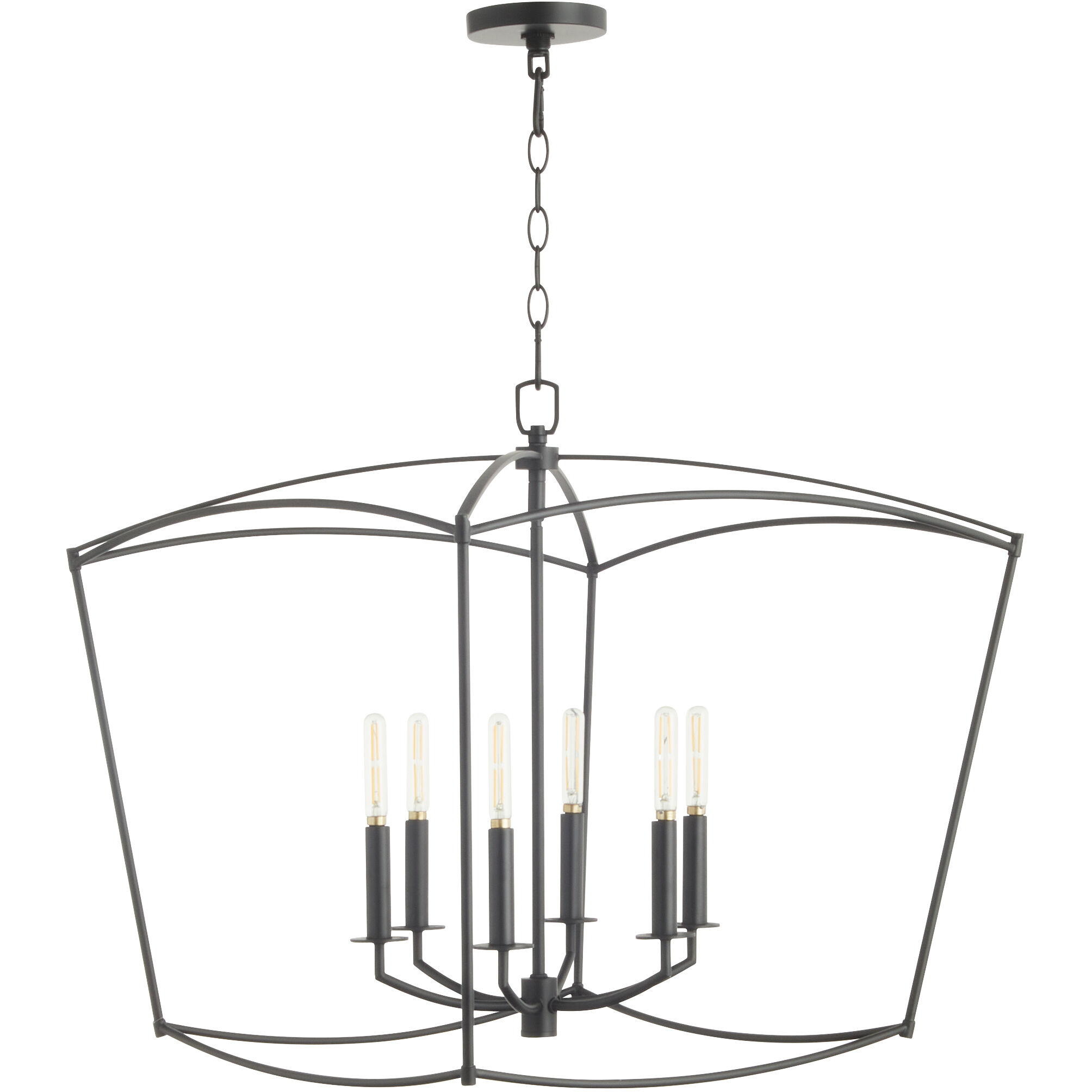 Mantle 6 Light 23.25 inch Matte Black Pendant Ceiling Light