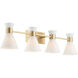 Beldar 4 Light 38 inch Aged Brass Vanity Light Wall Light