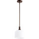 Richmond 1 Light 8 inch Oiled Bronze Mini Pendant Ceiling Light in Satin Opal