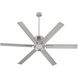 Zeus 65 inch Satin Nickel with Silver Blades Patio Fan