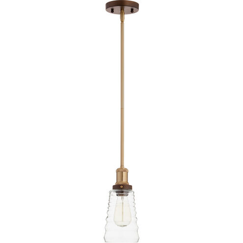 Sonar 1 Light 5 inch Aged Brass and Oiled Bronze Pendant Ceiling Light