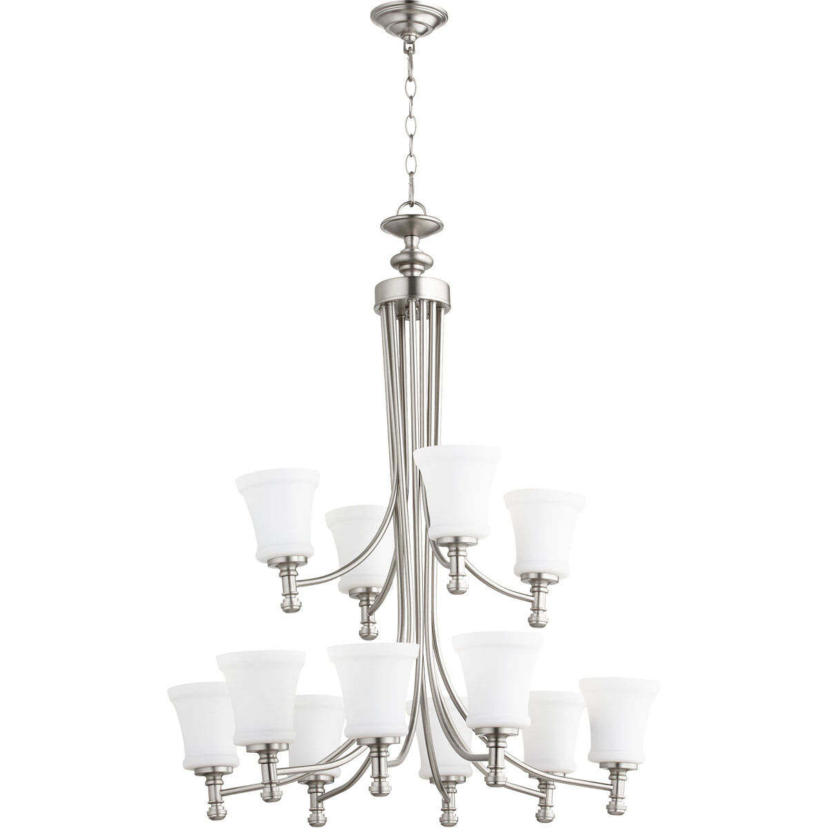 Rossington 12 Light 35.25 inch Satin Nickel Chandelier Ceiling Light