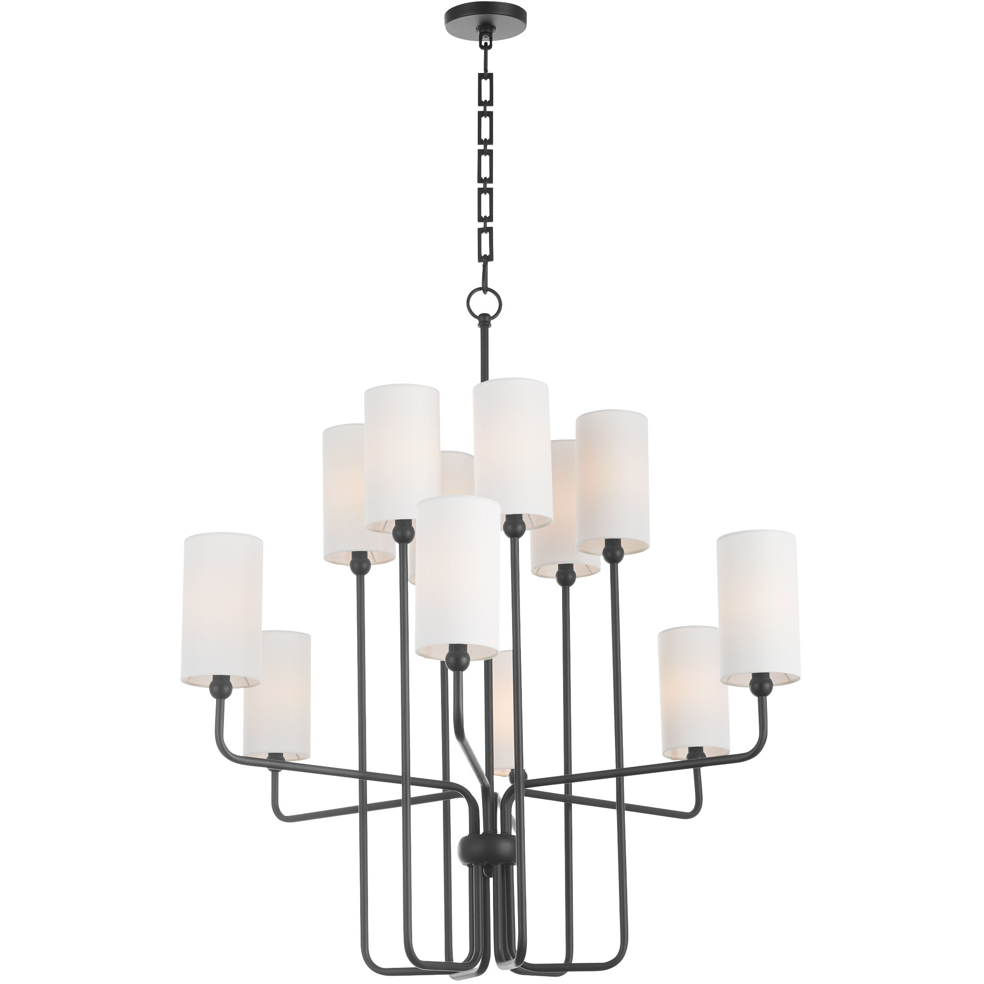 Charlotte 12 Light 37 inch Matte Black Chandelier Ceiling Light