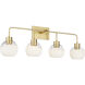 Lacy 4 Light 33 inch Aged Brass Vanity Light Wall Light