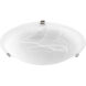 Fort Worth 3 Light 16 inch Polished Nickel Flush Mount Ceiling Light in Faux Alabaster