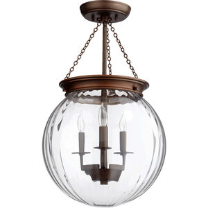 Fort Worth 3 Light 13 inch Oiled Bronze with Clear Pendant Ceiling Light