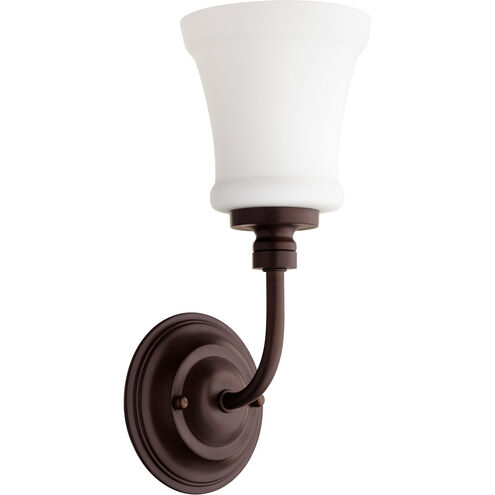 Rossington 1 Light 5 inch Oiled Bronze Wall Sconce Wall Light in Satin Opal