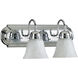 Fort Worth 2 Light 18 inch Chrome Vanity Light Wall Light in Faux Alabaster