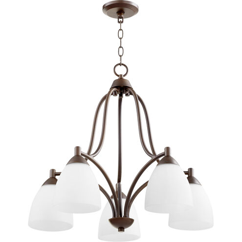 Barkley 5 Light 24 inch Oiled Bronze Nook Ceiling Light in Satin Opal