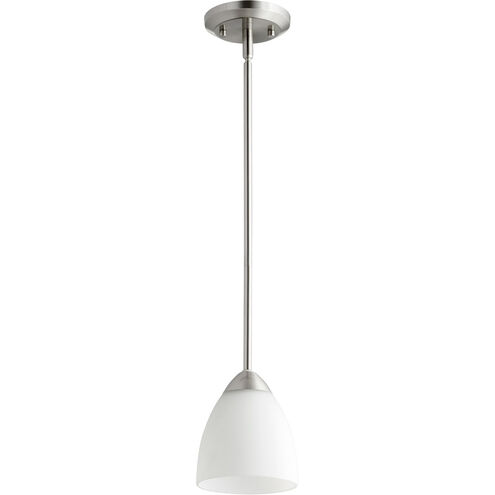 Barkley 1 Light 6 inch Satin Nickel Mini Pendant Ceiling Light in Satin Opal