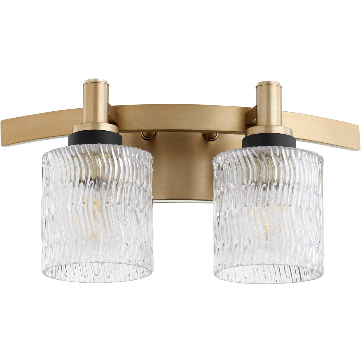 Stadium 2 Light 16 inch Aged Brass Vanity Light Wall Light