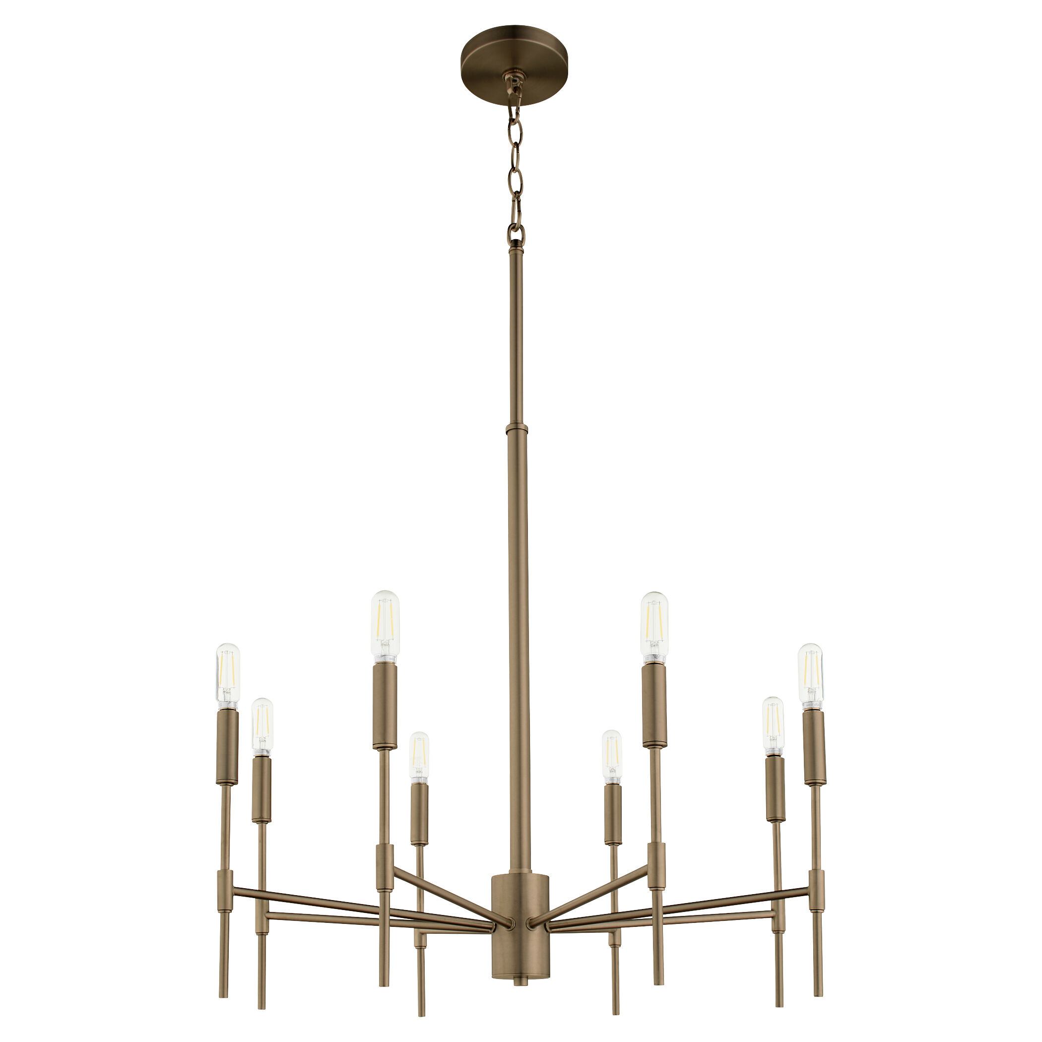 Hamilton 8 Light 28 inch Dark Brass Chandelier Ceiling Light