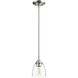 Barkley 1 Light 6 inch Satin Nickel Pendant Ceiling Light in Clear Seeded