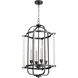Two Tone 4 Light 16.5 inch Noir Mini Chandelier Ceiling Light
