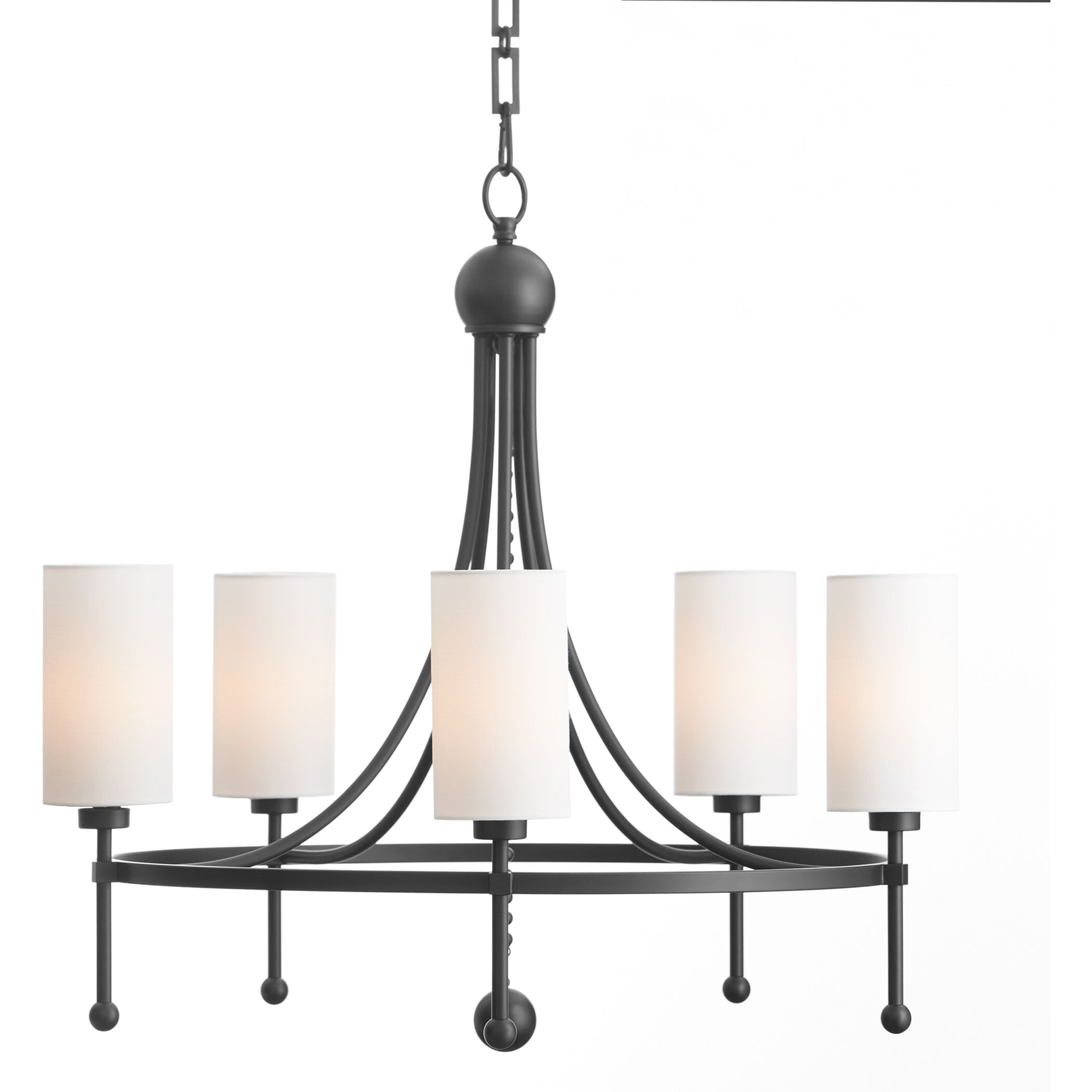 Lee Boulevard 5 Light 28 inch Matte Black Chandelier Ceiling Light