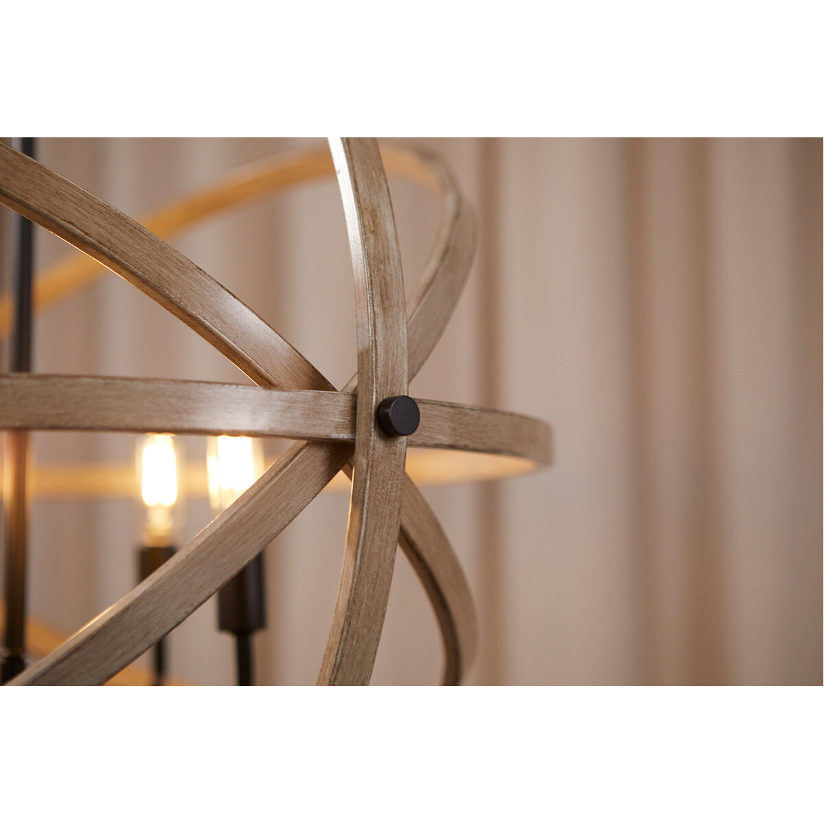 Fort Worth 5 Light 25 inch Noir with Driftwood Pendant Ceiling Light