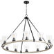 Paxton 12 Light 46 inch Noir and Weathered Oak Chandelier Ceiling Light