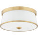 Weir 3 Light 16 inch Aged Brass Flush Mount Ceiling Light