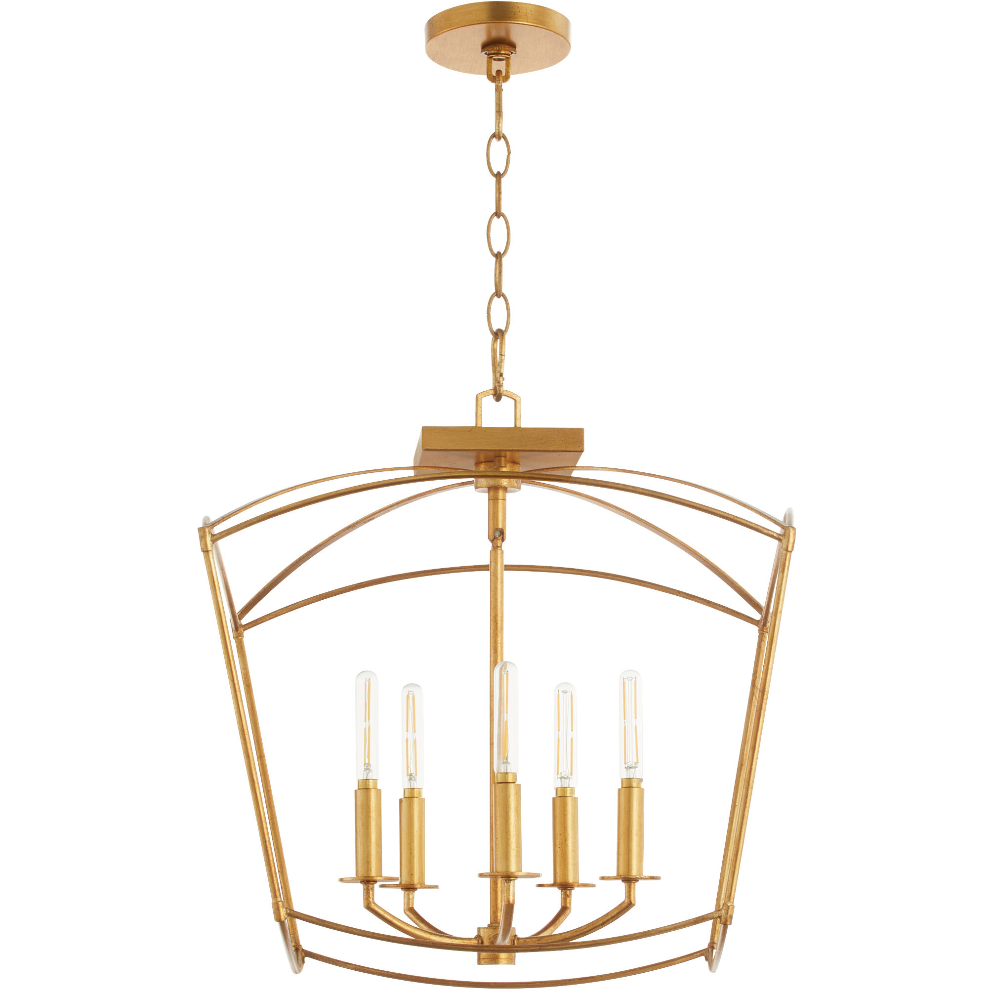 Mantle 5 Light 18.5 inch Gold Leaf Dual Mount Pendant Ceiling Light
