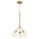 Rovi 3 Light 17 inch Aged Brass Pendant Ceiling Light
