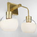 Lacy 2 Light 15 inch Aged Brass Vanity Light Wall Light