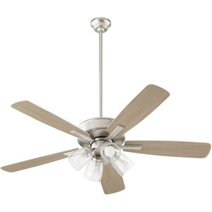 Ovation 52 inch Satin Nickel with Silver/Weathered Gray Blades Ceiling Fan