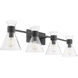 Beldar 4 Light 38 inch Matte Black Vanity Light Wall Light