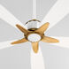 Ophelia 60 inch Studio White and Brushed Brass with Studio White Blades Ceiling Fan