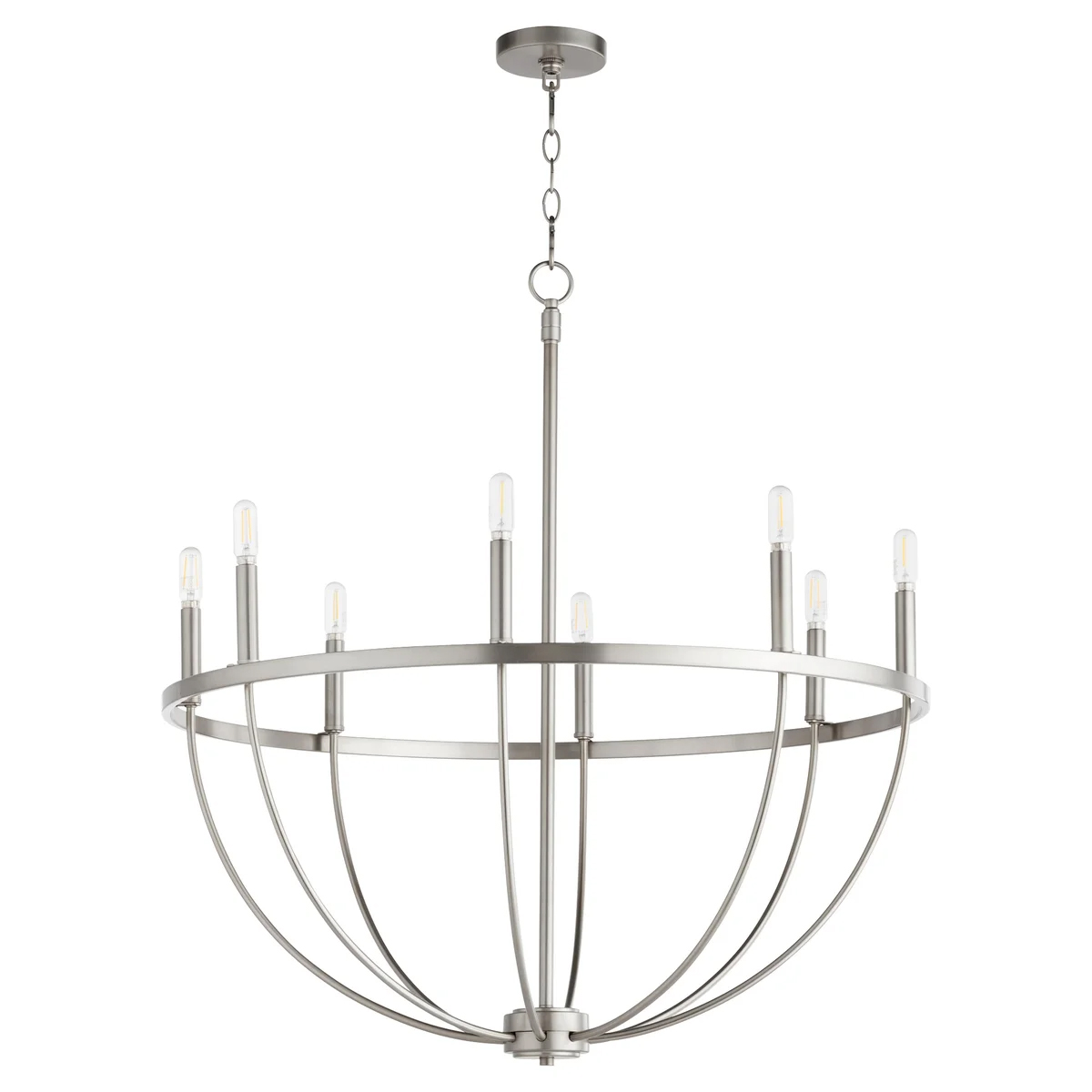 Quorum 6374865 Tribute 8 Light 32 inch Satin Nickel Chandelier