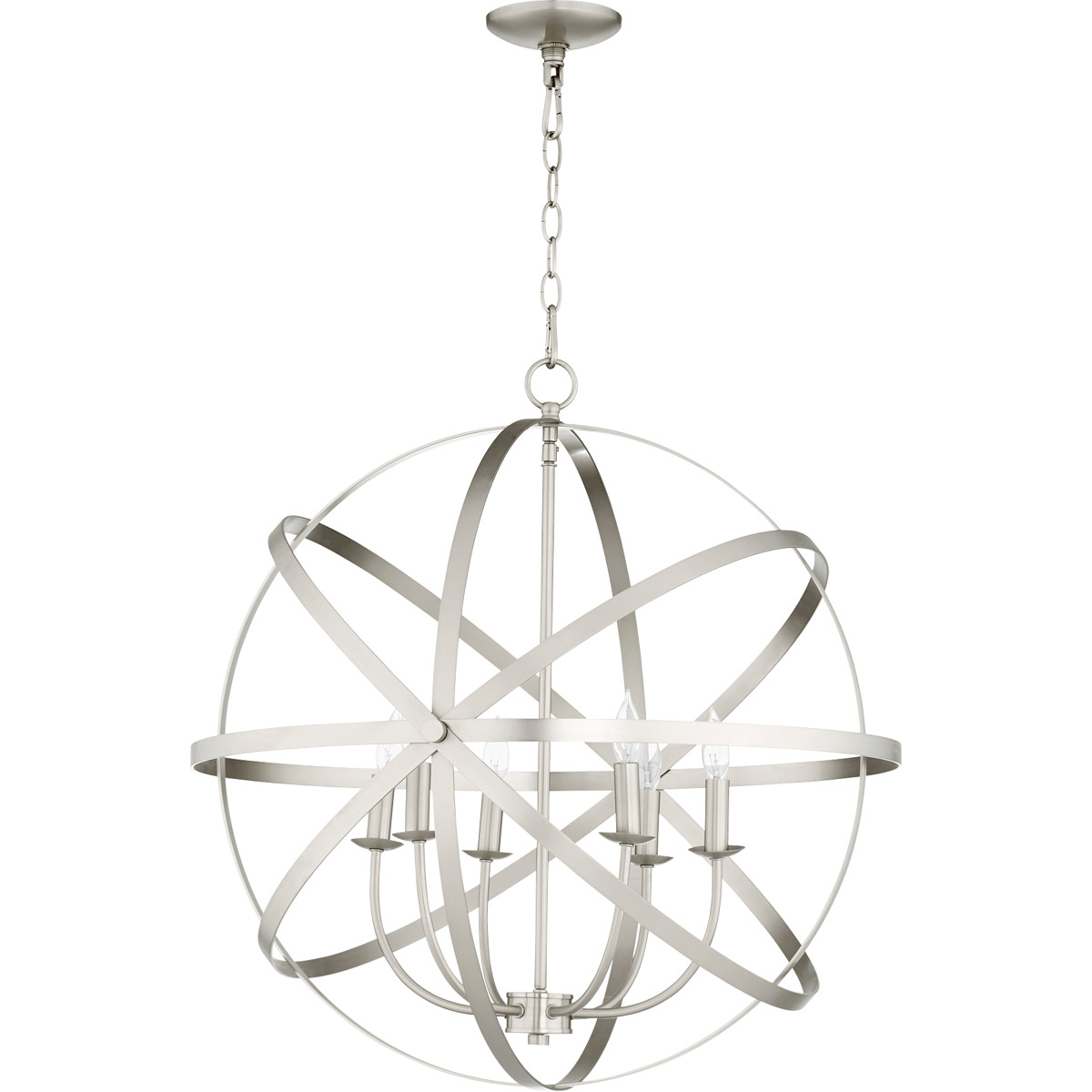 Celeste 6 Light 25.5 inch Satin Nickel Chandelier Ceiling Light, Sphere