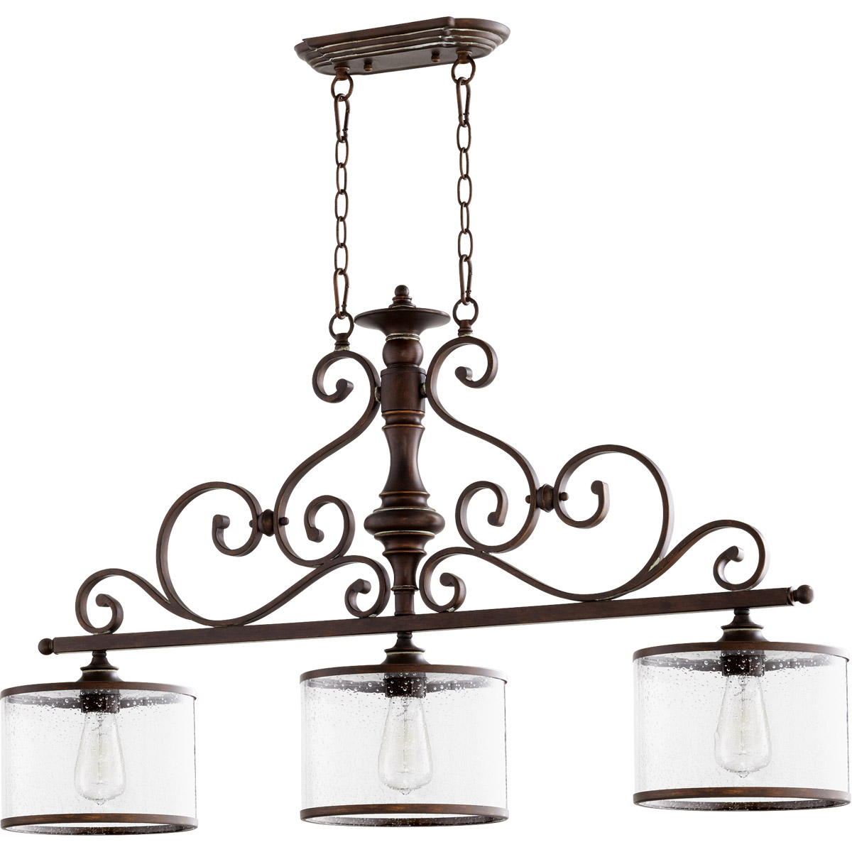 San Miguel Island Light Ceiling Light in Vintage Copper, Clear Seeded
