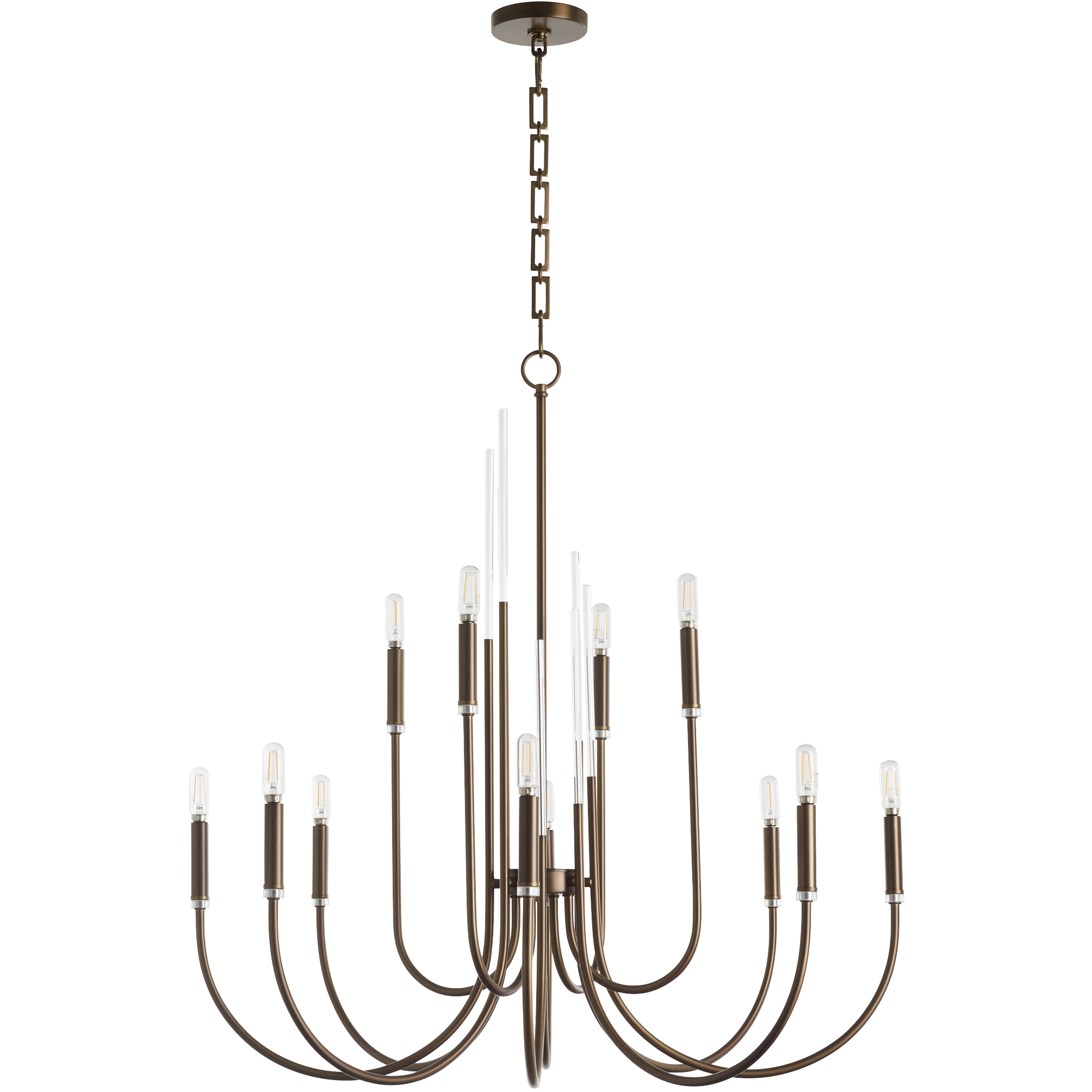 Summit 12 Light 34 inch Dark Brass Chandelier Ceiling Light