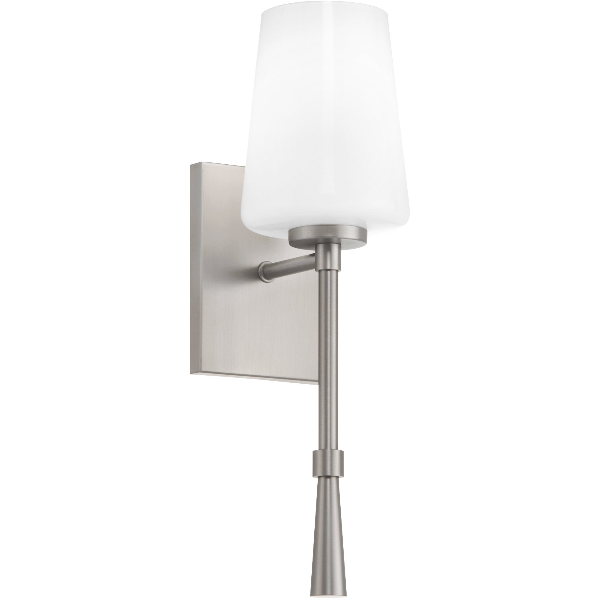 Goodwin 5 inch Satin Nickel Wall Mount Wall Light in Opal, 16 in.