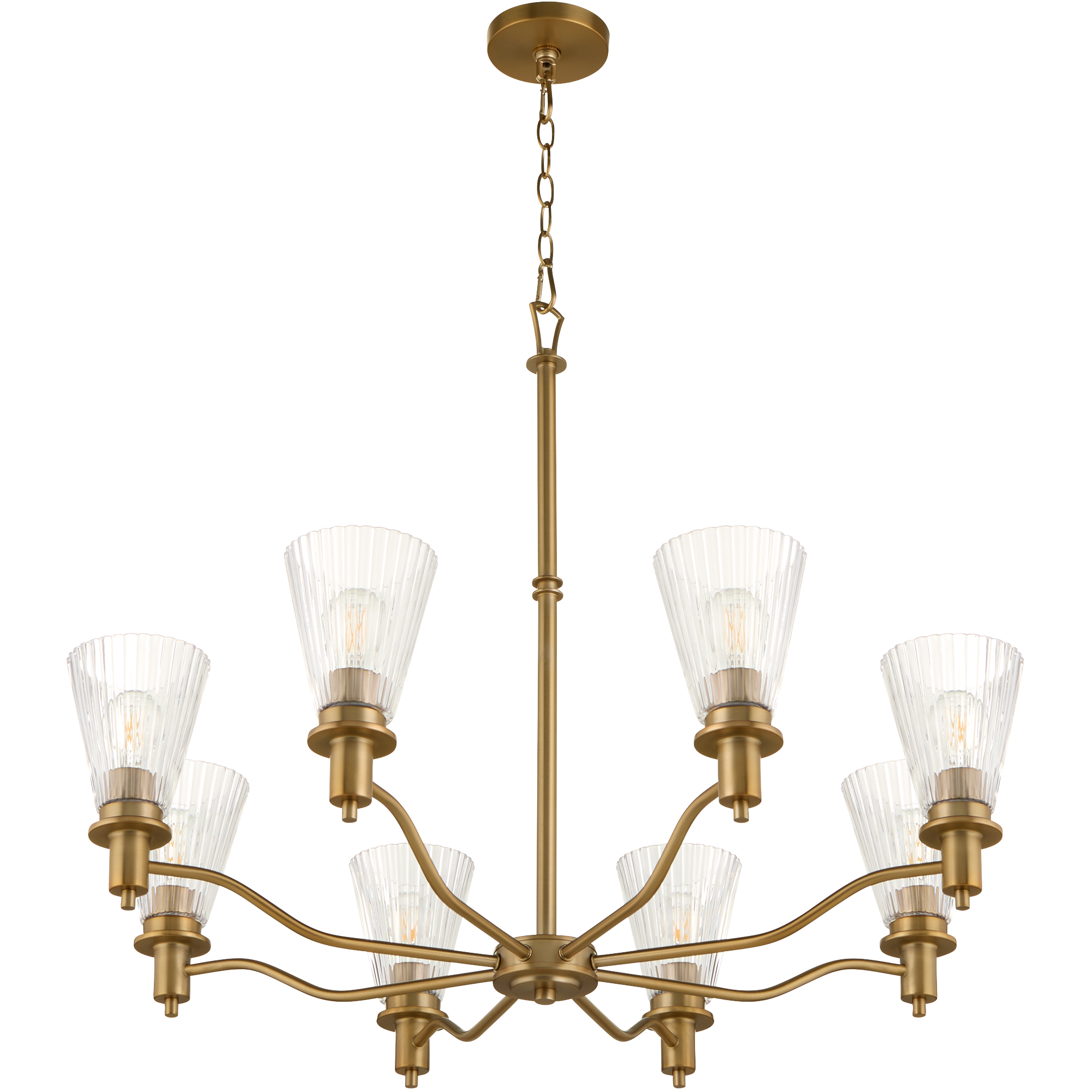Lawton 8 Light 35 inch Brushed Brass Chandelier Ceiling Light