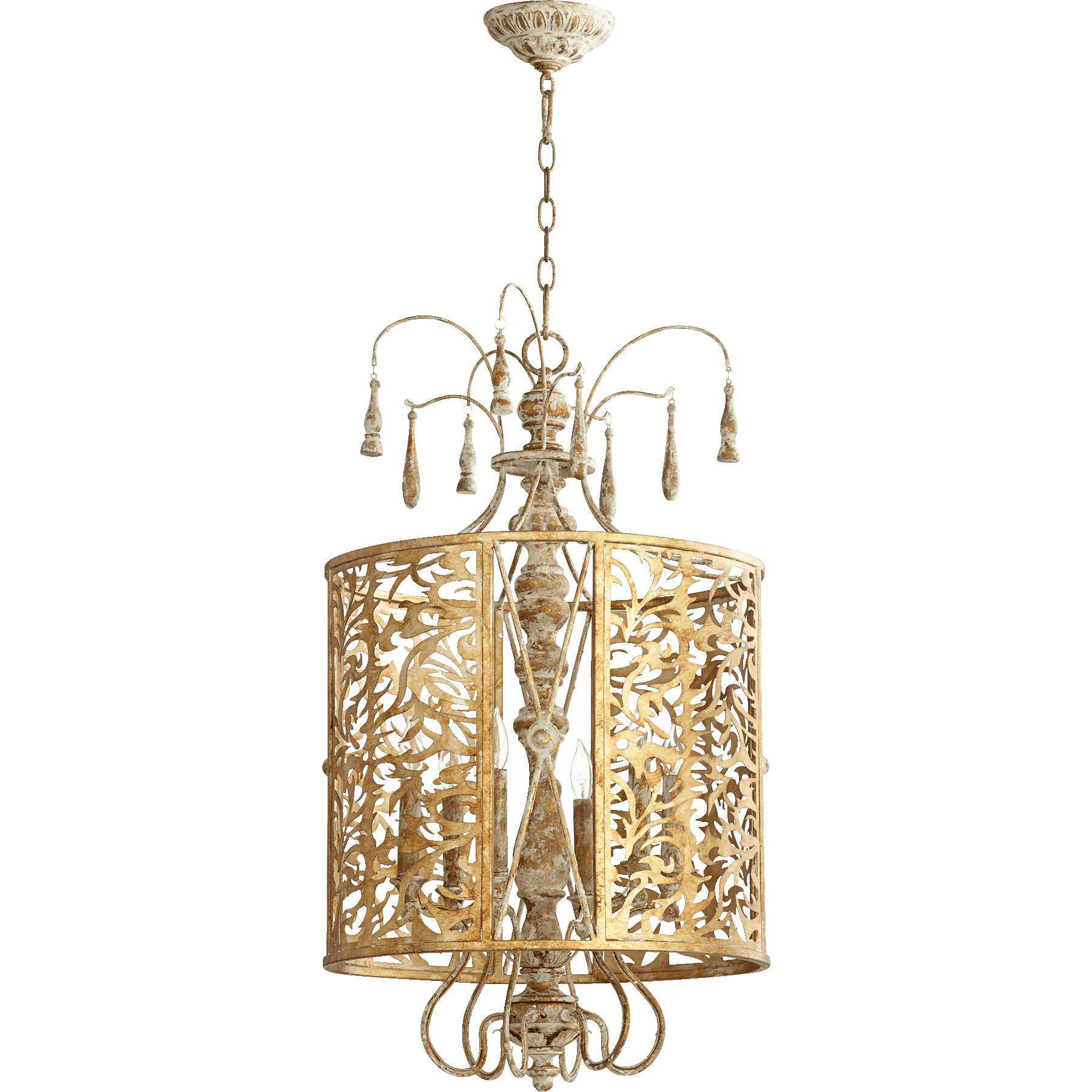 Leduc 6 Light 18 inch Florentine Gold Pendant Ceiling Light
