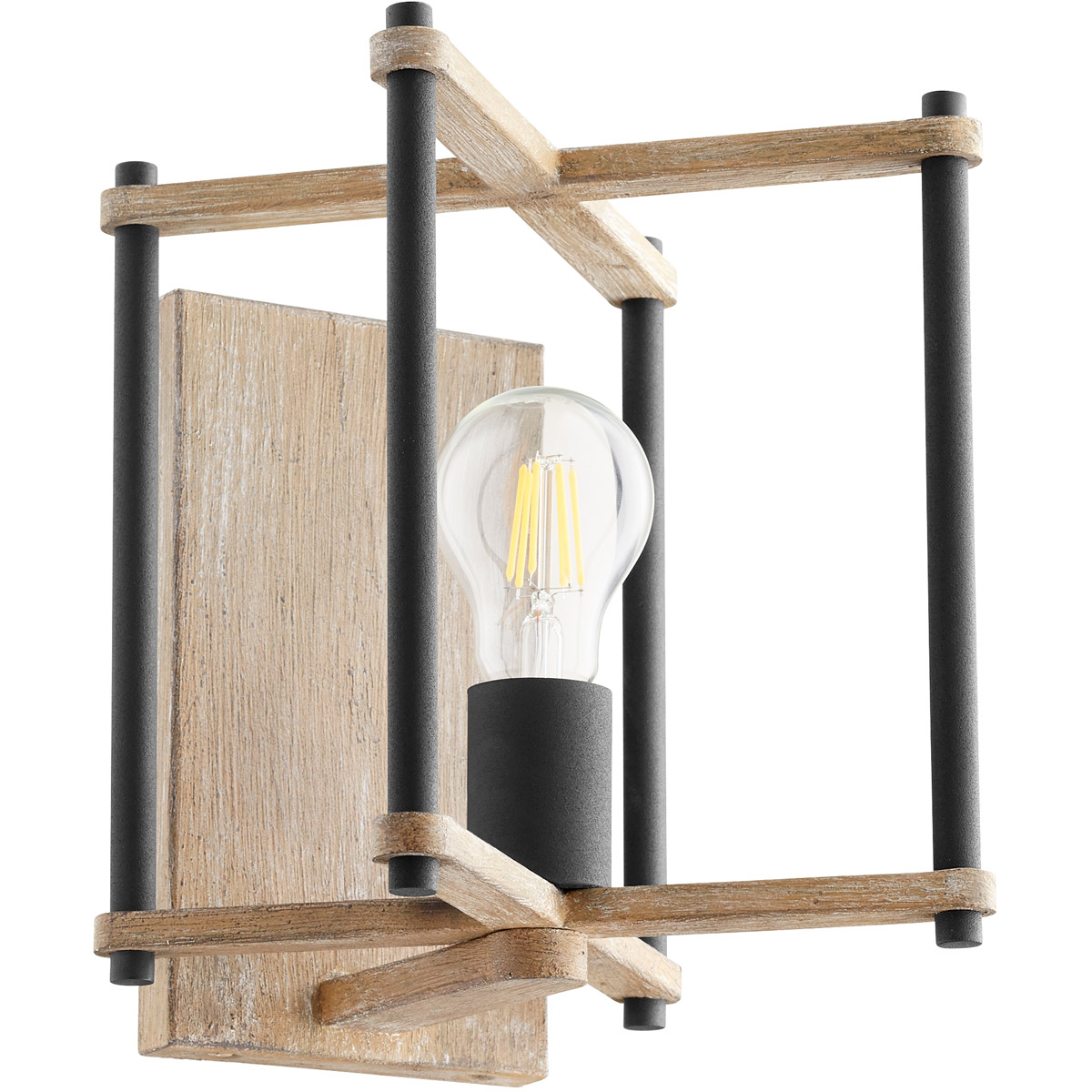 Silva 1 Light 7.25 inch Noir with Weathered Oak Wall Mount Wall Light