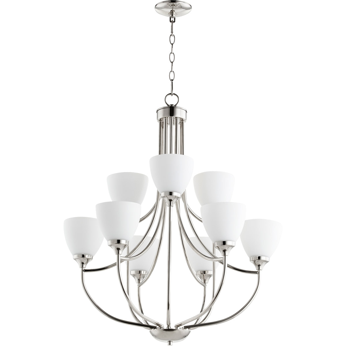 Enclave 9 Light 27 inch Polished Nickel Chandelier Ceiling Light