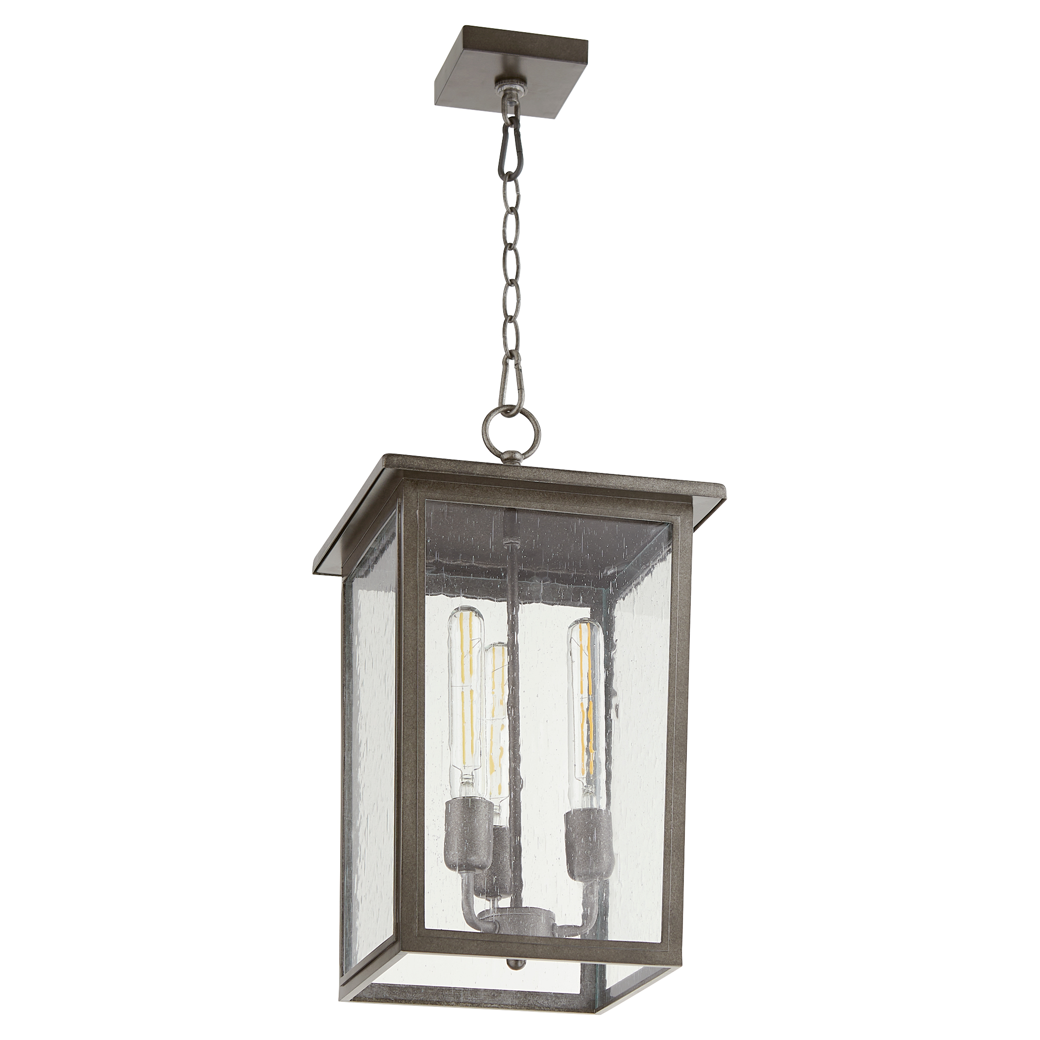 Riverside 3 Light 11 inch Weathered Zinc Outdoor Pendant