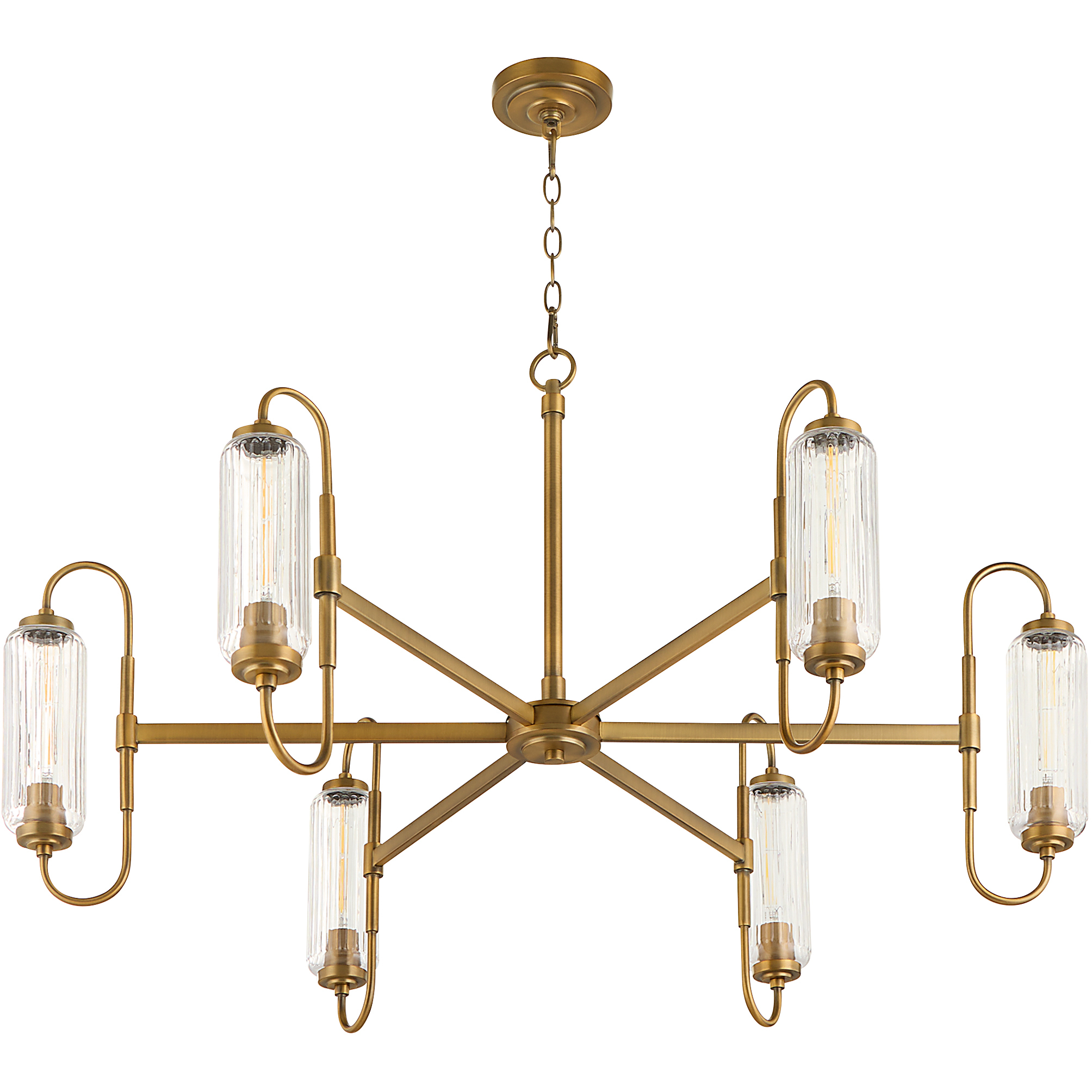 Whitmire 6 Light 40 inch Brushed Brass Chandelier Ceiling Light